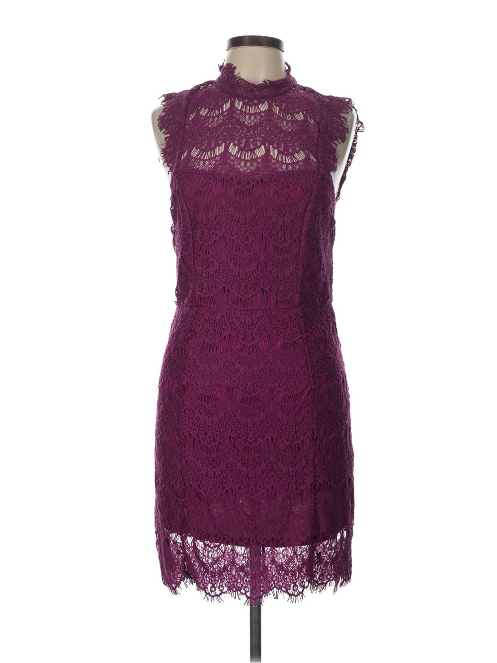 Free People Women's Daydream Magenta Lace Open Back Dress